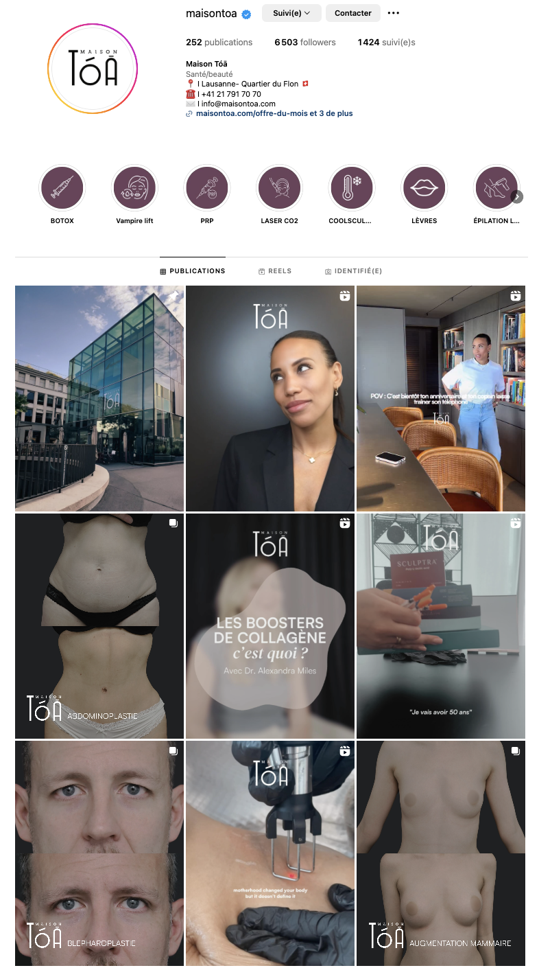 Compte Instagram de Maison Tōà