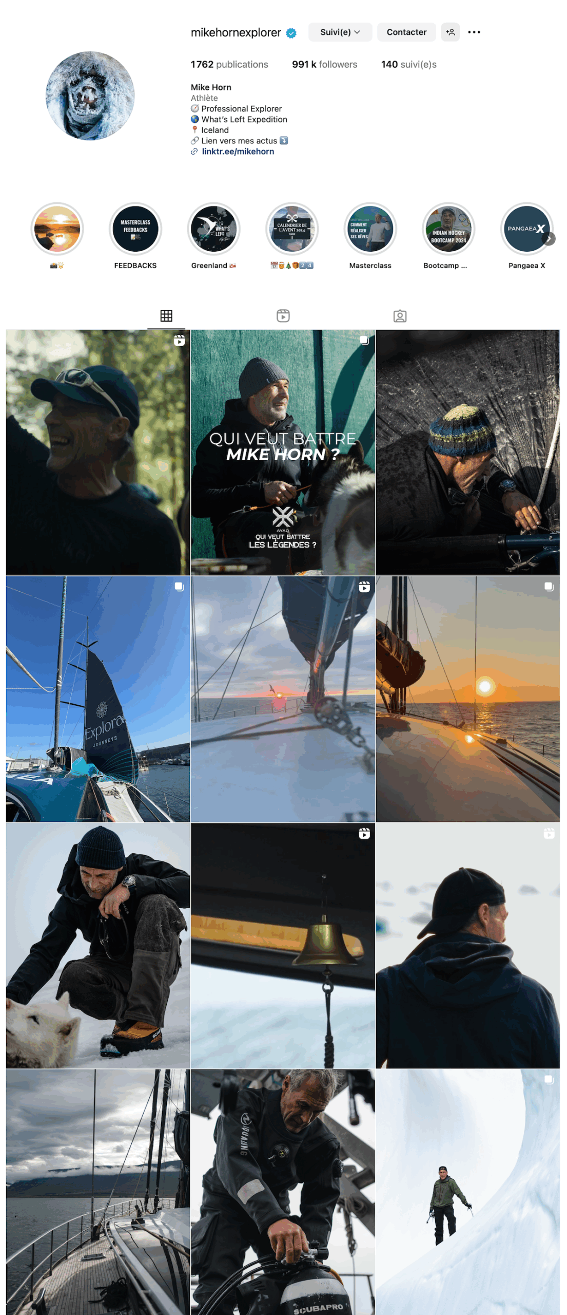 Compte Instagram de Mike Horn