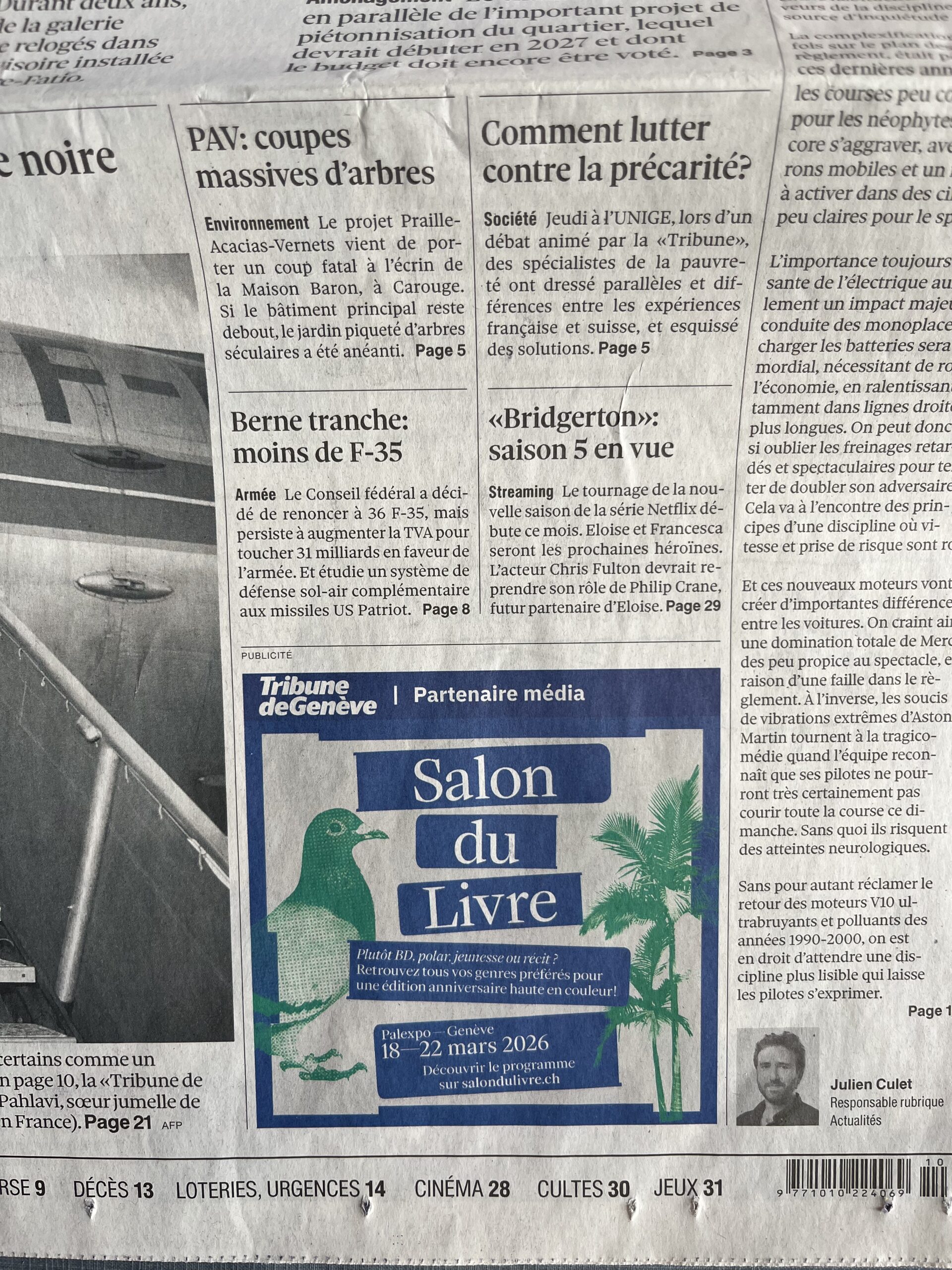 Publicité journal pour le Salon du Livre