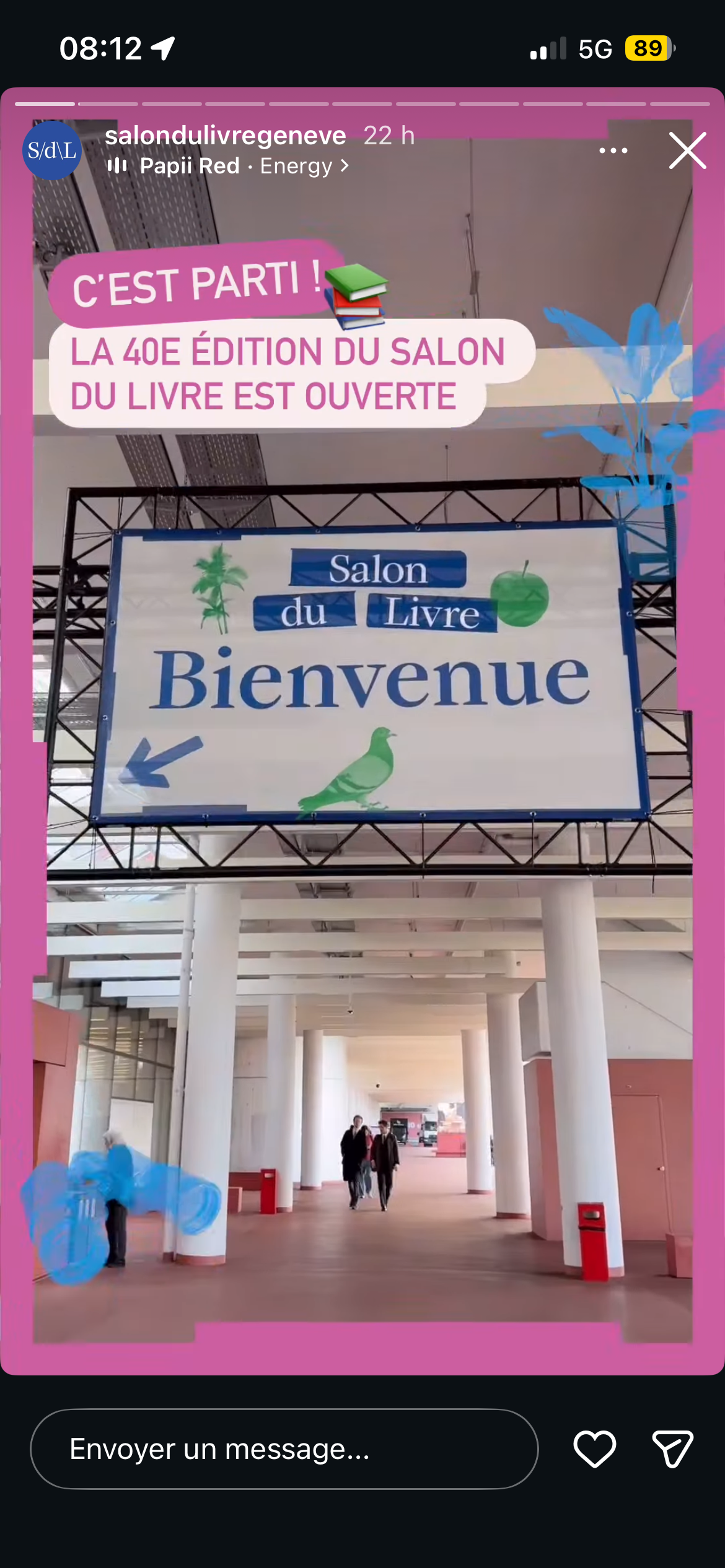 Story Instagram pour le Salon du Livre